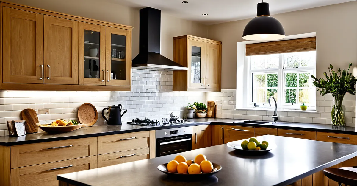 What are the key features of a minimalist UK kitchen design?